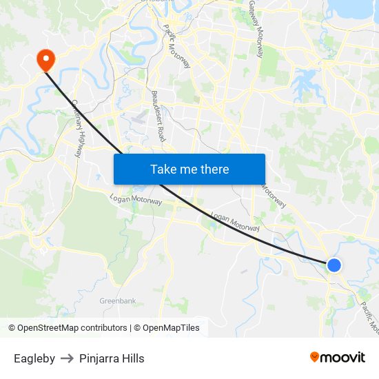 Eagleby to Pinjarra Hills map