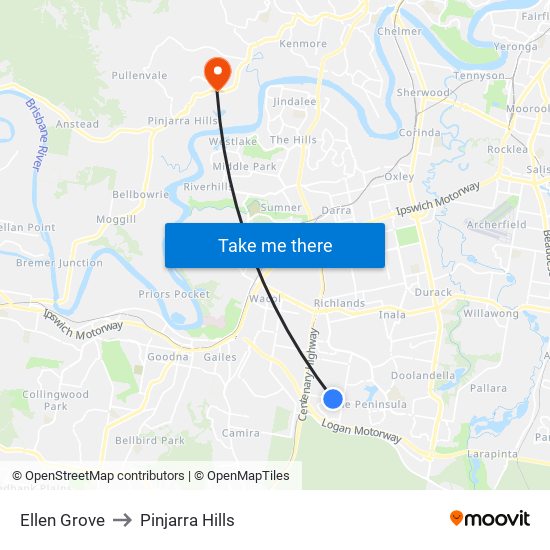 Ellen Grove to Pinjarra Hills map