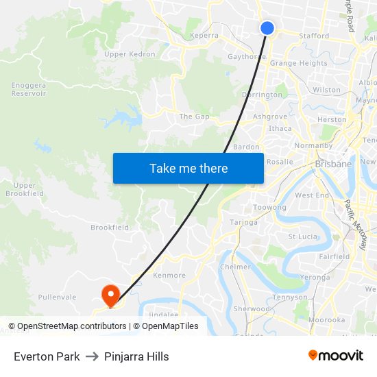 Everton Park to Pinjarra Hills map