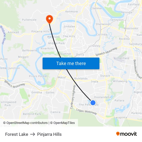 Forest Lake to Pinjarra Hills map