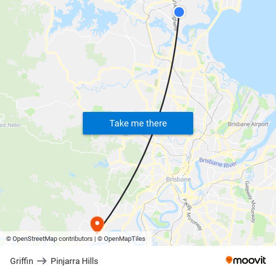 Griffin to Pinjarra Hills map