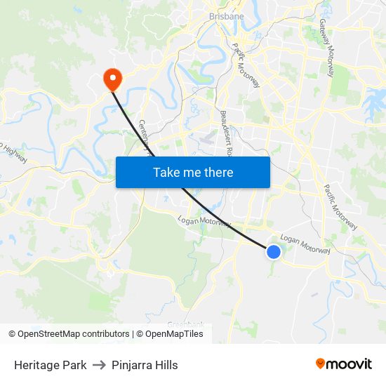 Heritage Park to Pinjarra Hills map
