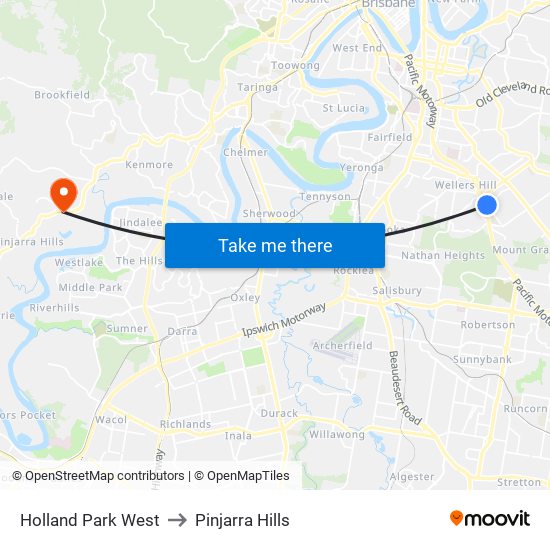 Holland Park West to Pinjarra Hills map