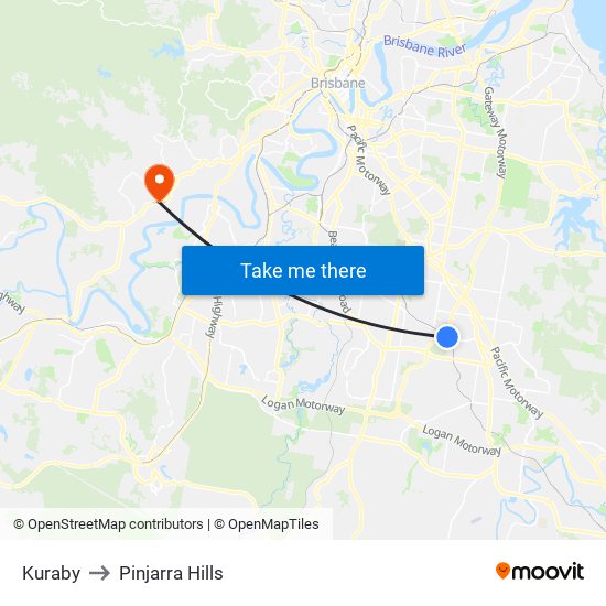 Kuraby to Pinjarra Hills map