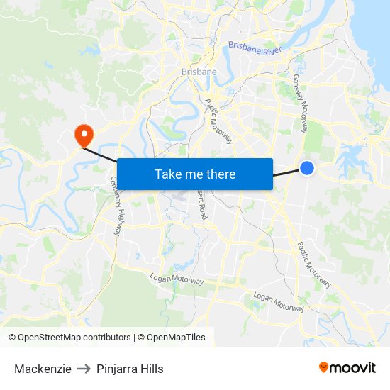 Mackenzie to Pinjarra Hills map
