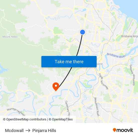 Mcdowall to Pinjarra Hills map