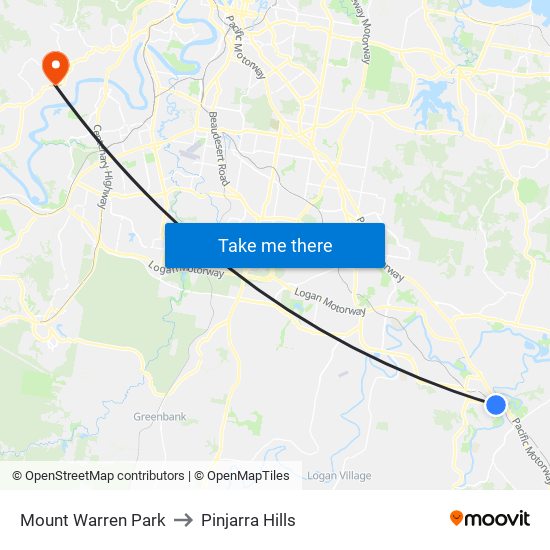 Mount Warren Park to Pinjarra Hills map