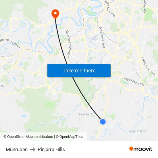 Munruben to Pinjarra Hills map