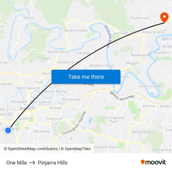 One Mile to Pinjarra Hills map