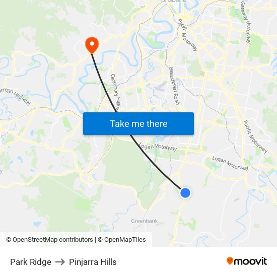 Park Ridge to Pinjarra Hills map