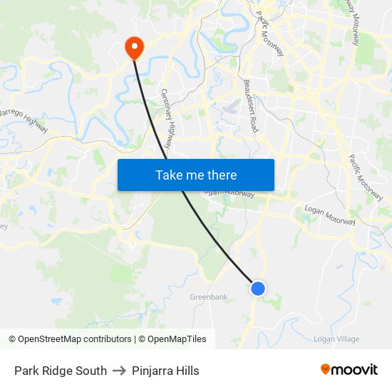 Park Ridge South to Pinjarra Hills map
