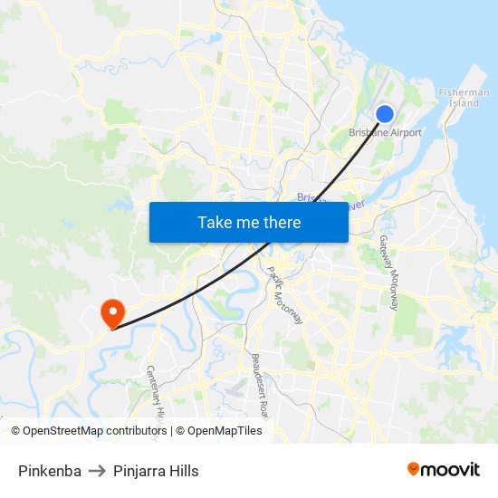 Pinkenba to Pinjarra Hills map