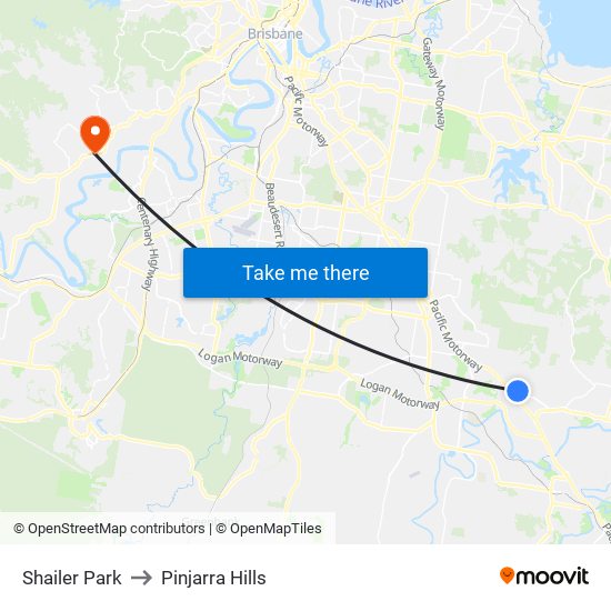 Shailer Park to Pinjarra Hills map
