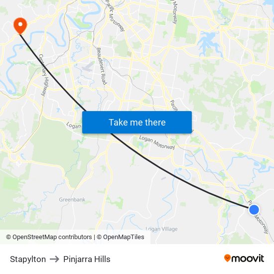Stapylton to Pinjarra Hills map