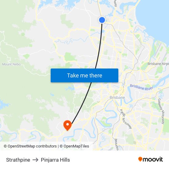 Strathpine to Pinjarra Hills map