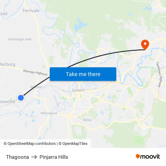 Thagoona to Pinjarra Hills map