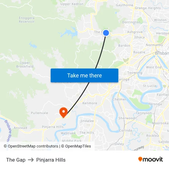 The Gap to Pinjarra Hills map