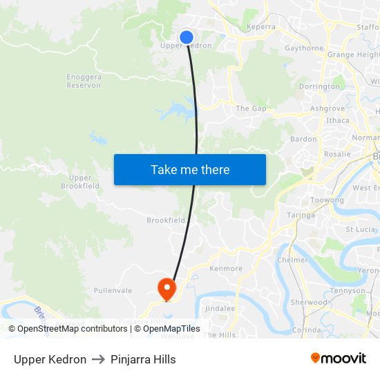 Upper Kedron to Pinjarra Hills map