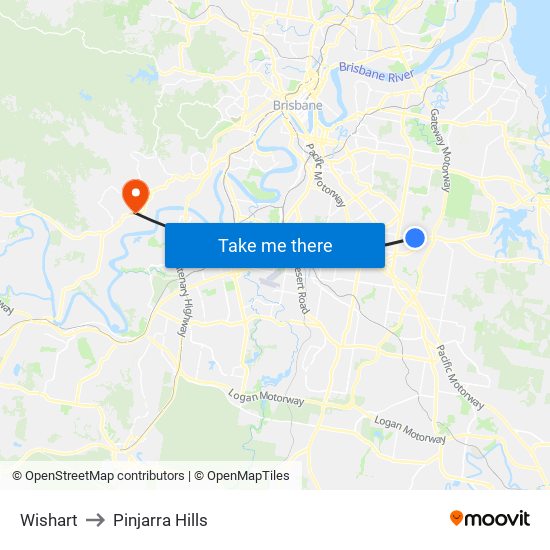 Wishart to Pinjarra Hills map
