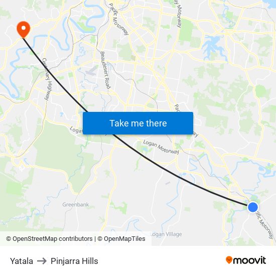 Yatala to Pinjarra Hills map