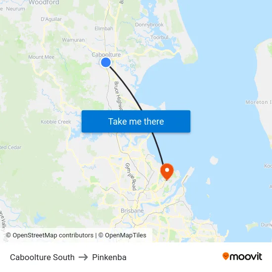 Caboolture South to Pinkenba map