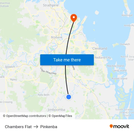 Chambers Flat to Pinkenba map