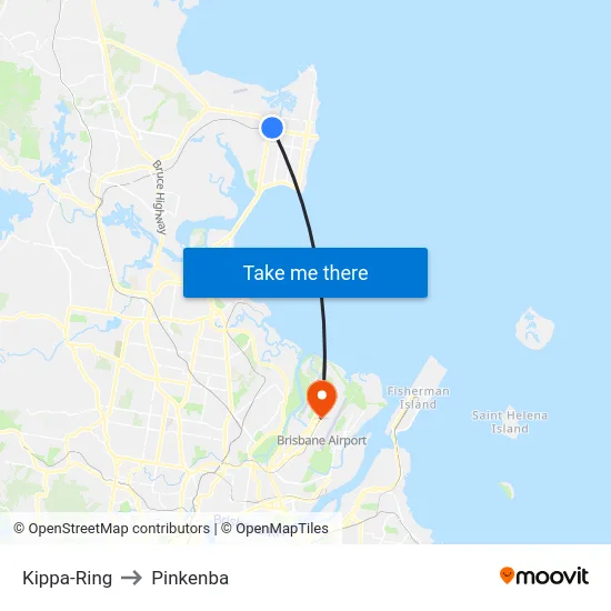 Kippa-Ring to Pinkenba map
