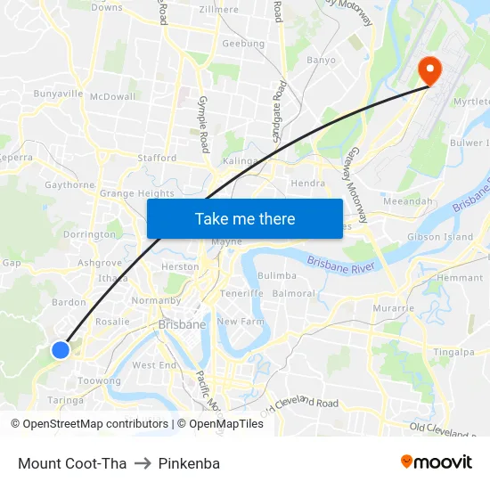 Mount Coot-Tha to Pinkenba map