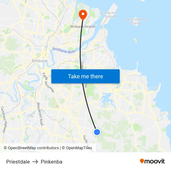 Priestdale to Pinkenba map