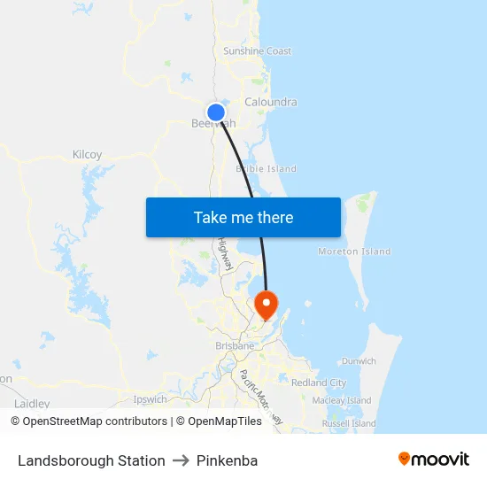 Landsborough Station to Pinkenba map