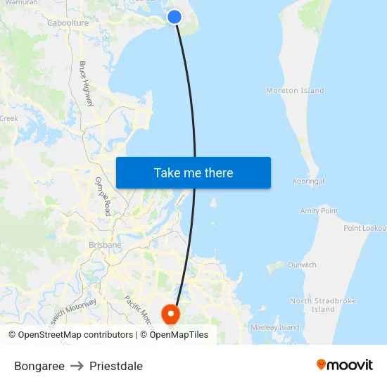 Bongaree to Priestdale map