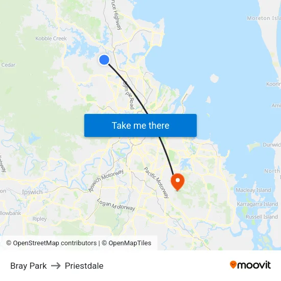 Bray Park to Priestdale map