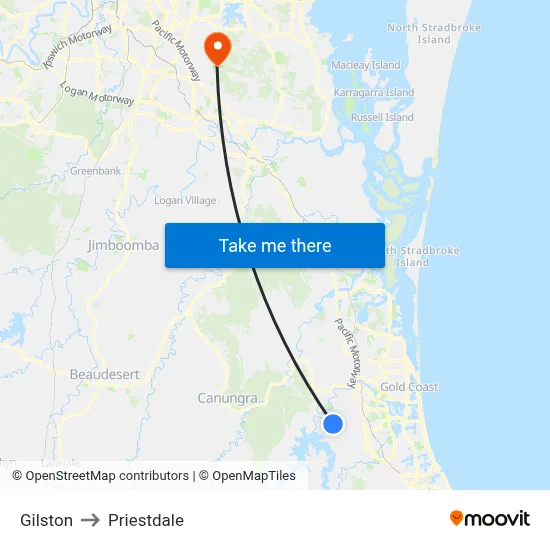 Gilston to Priestdale map