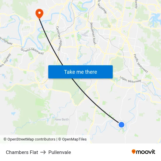 Chambers Flat to Pullenvale map