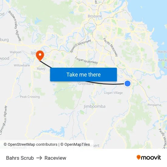 Bahrs Scrub to Raceview map