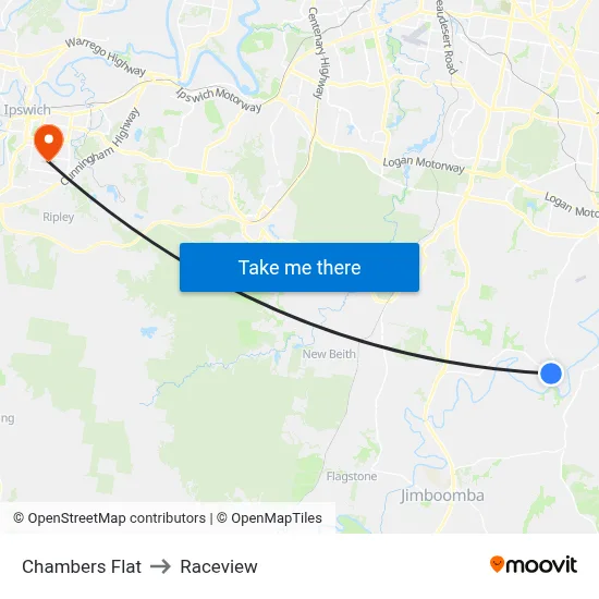 Chambers Flat to Raceview map