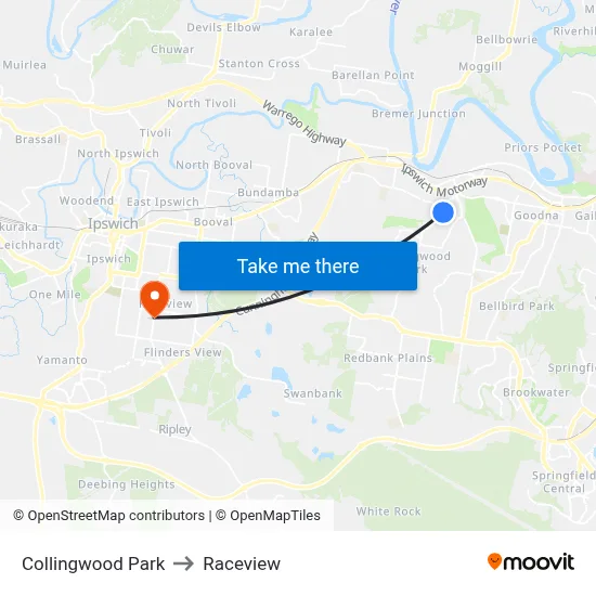Collingwood Park to Raceview map