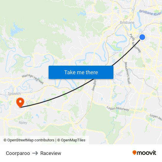 Coorparoo to Raceview map