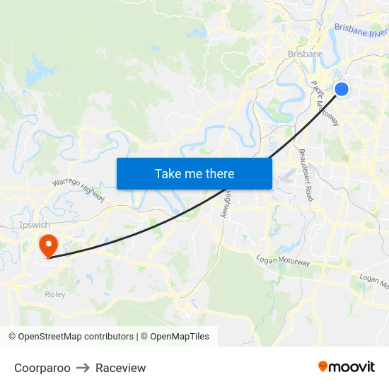Coorparoo to Raceview map