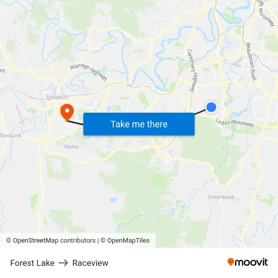 Forest Lake to Raceview map