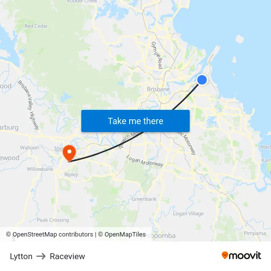 Lytton to Raceview map