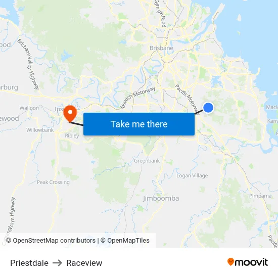 Priestdale to Raceview map