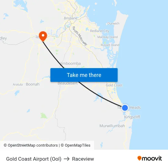 Gold Coast Airport (Ool) to Raceview map