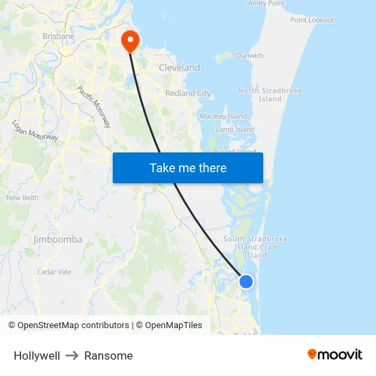 Hollywell to Ransome map