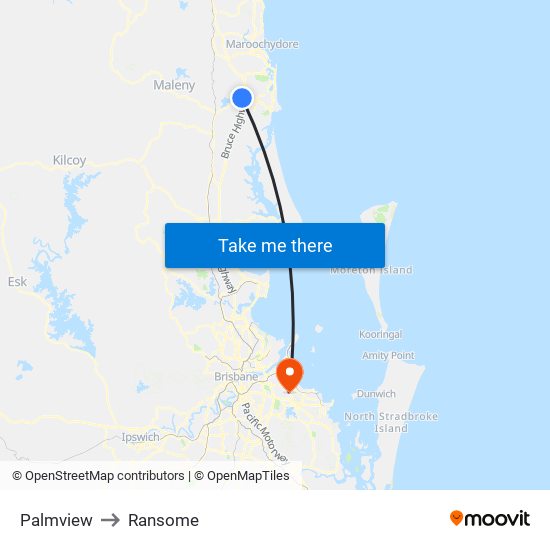 Palmview to Ransome map