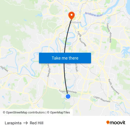 Larapinta to Red Hill map