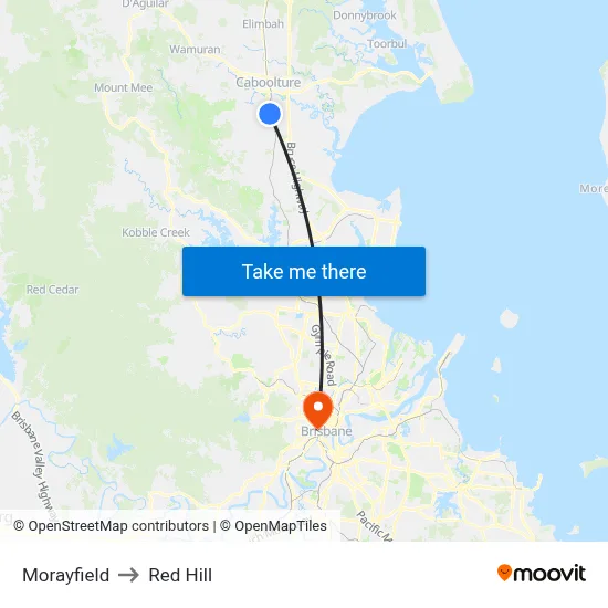 Morayfield to Red Hill map