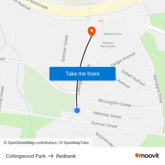 Collingwood Park to Redbank map