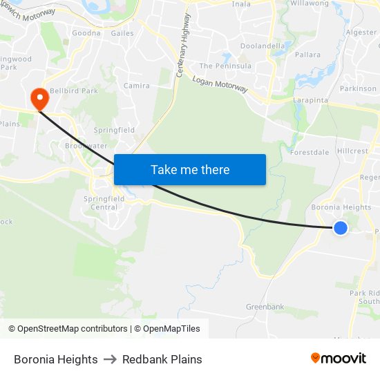 Boronia Heights to Redbank Plains map