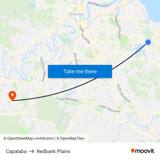 Capalaba to Redbank Plains map